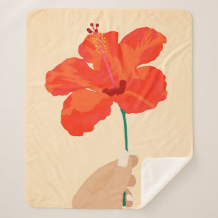 Couverture Sherpa Affection Hibiscus