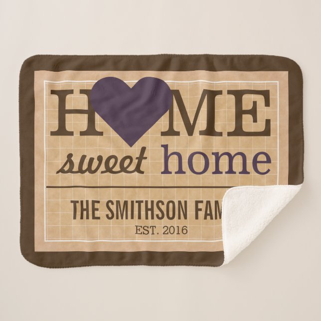 Couverture Sherpa Affiche de bienvenue familiale personnalisée (Devant (Horizontal))