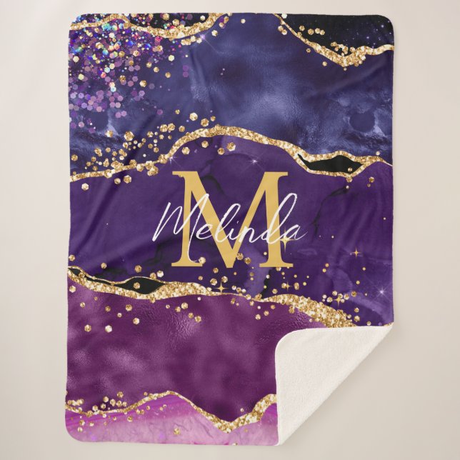 Couverture Sherpa Agate des séquences de Parties scintillant violet  (Devant)