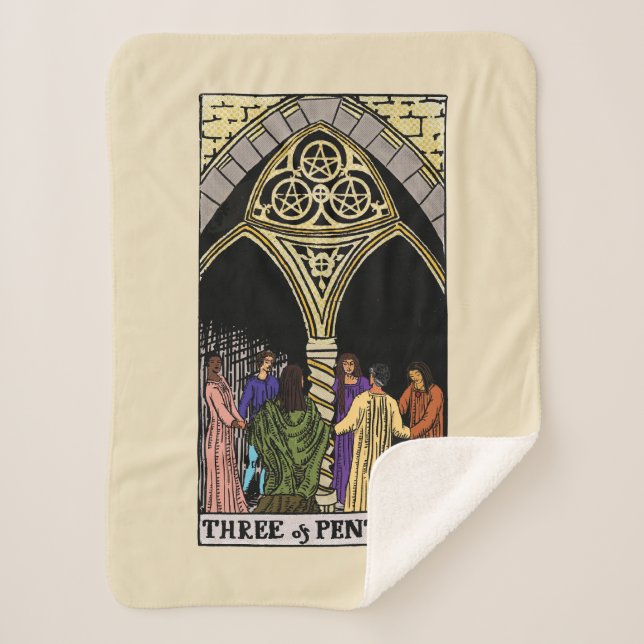 Couverture Sherpa Agatha | Trois de Pentacles Tarot Graphisme (Devant)