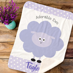 Couverture Sherpa Agneau pourpre Genre Neutre Adorable Ewe Nom migno