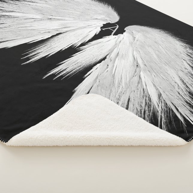 Couverture Sherpa AILES ANGEL Monogramme Noir (3/4)