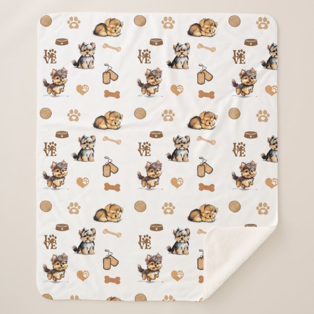 Couverture Sherpa Aimer Mon Yorkie (Devant)