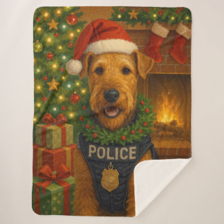 Couverture Sherpa Airedale Terrier Holiday