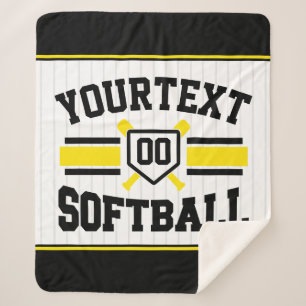 Couverture Sherpa AJOUT PERSONNALISÉ NOM Softball Player Varsity Tea