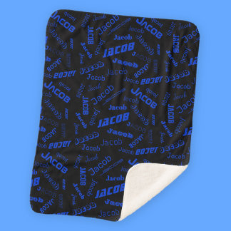 Couverture Sherpa Ajouter un nom ou un mot | Bleu et noir