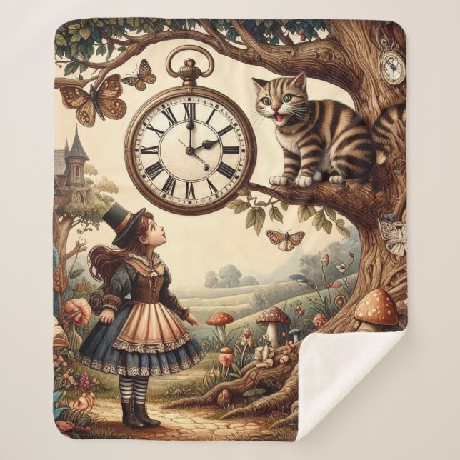 Couverture Sherpa Alice & Cheshire Cat: Whimsical Wonderland Fantasy (Devant)