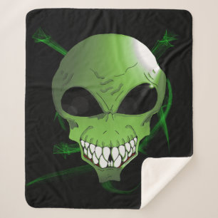 couverture Sherpa alien verte