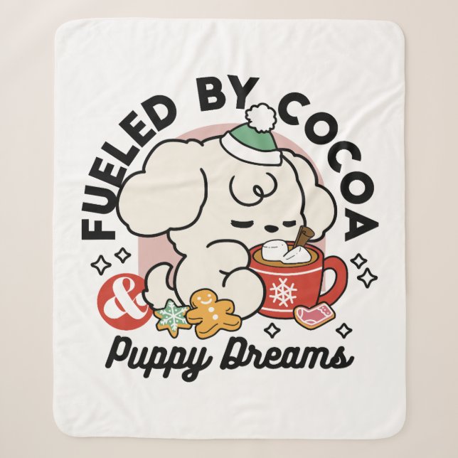 Couverture Sherpa Alimenté par le cacao et les Rêves de chiots - Chi (Devant)