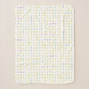 Couverture Sherpa Alphabet ABC garçons traditionnel couleurs bébé do