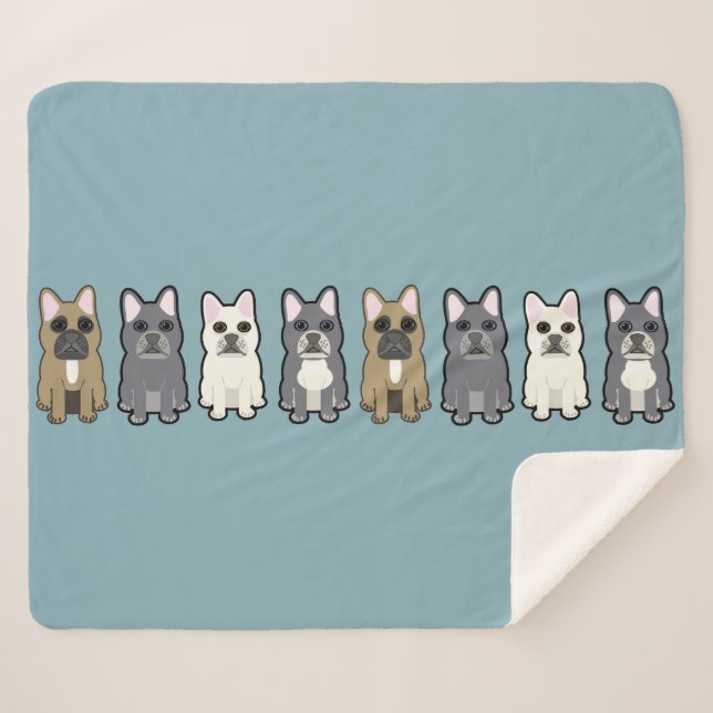 Couverture Sherpa Amis Frenchie (Devant (Horizontal))