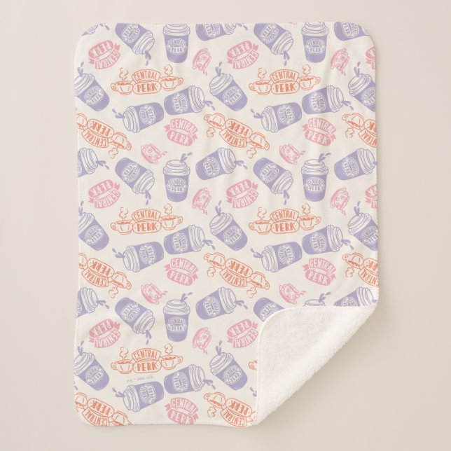 Couverture Sherpa AMIS™ | Pastel Central Perk Motif (Devant)