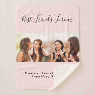 Couverture Sherpa Amis pour toujours BFF rose or blush photo