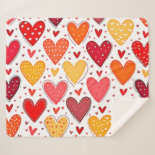 Couverture Sherpa Amour Coloré Design Motif (Devant (Horizontal))