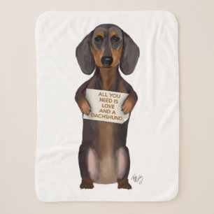 Couverture Sherpa Amour et Dachshund
