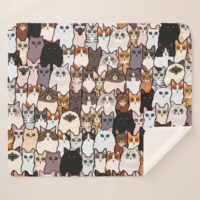 Couverture Sherpa Amusez tant de chats et de chatons Collage (Devant (Horizontal))