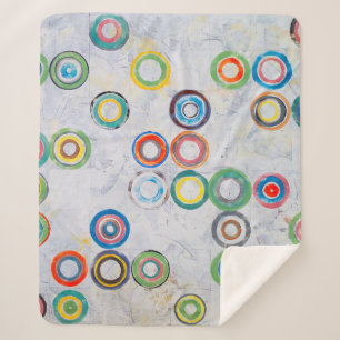 Couverture Sherpa An abstract painting; multicolored circles on a gr