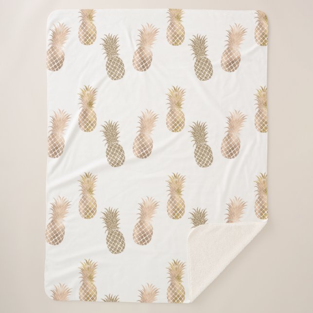 Couverture Sherpa Ananas en verre d'or (Devant)
