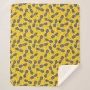 Couverture Sherpa Ananas sur l'or