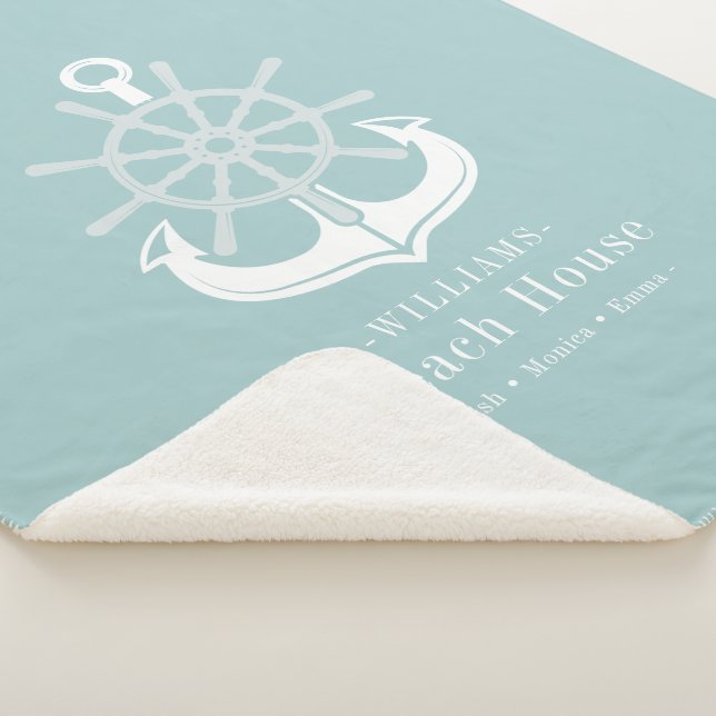 Couverture Sherpa Ancre nautique Nom de famille Maison de plage (3/4)