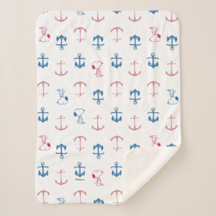 Couverture Sherpa Ancre nautique Snoopy Motif