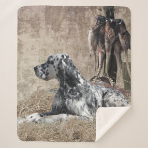 Couverture Sherpa Anglais Setter, Poster de Tapisserie de chasse de 