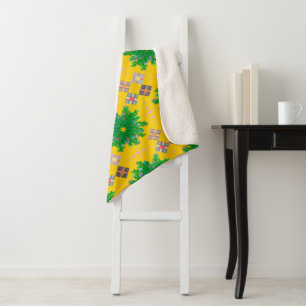 Couverture Sherpa Angles Vue oeil Canvas Geo soleil Jaune