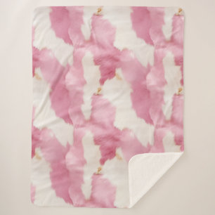 Couverture Sherpa Animal de vache blanche rose