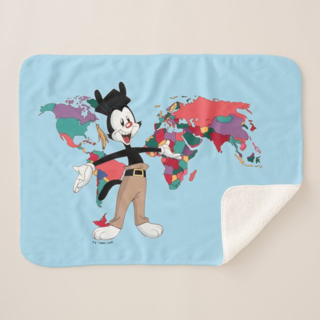 Couverture Sherpa Animaniacs | Graphique de la carte du monde de Yak (Devant (Horizontal))