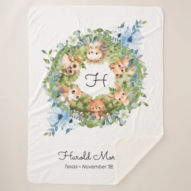 Couverture Sherpa Animaux Cubs Élégant mignonne bébé garçon (Devant)