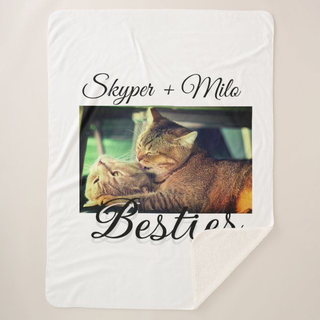 Couverture Sherpa Animaux de compagnie amis besties ajouter nom anim (Devant)