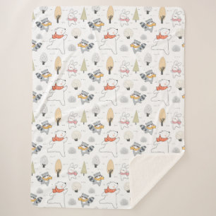 Couverture Sherpa Animaux forestiers adorables Sherpa Blanket