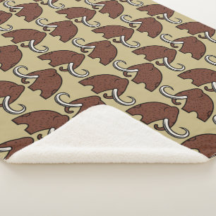 Couverture Sherpa Animaux géants : Dessin de mammouths disparus