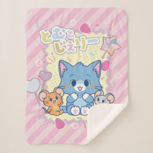 Couverture Sherpa Anime Tom et Jerry Strawberry Fun