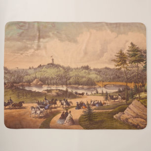 Couverture Sherpa Antique Central Park #1, Distressed BG #3