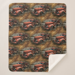 Couverture Sherpa Antique Fire Truck Vintage Fire