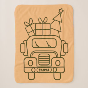 Couverture Sherpa Aperçu camion de Noël Père Noël voiture vue avant