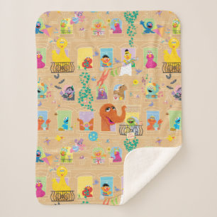 Couverture Sherpa Appartement Sesame Street Motif Windows