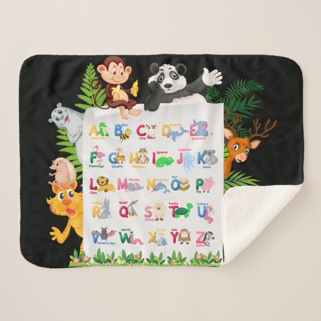 Couverture Sherpa Apprendre Alphabet & Animaux Éducation (Devant (Horizontal))