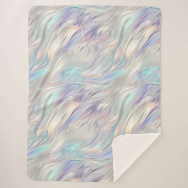 Couverture Sherpa Aqua Blue Purple Pearl Blanc Noël (Devant)