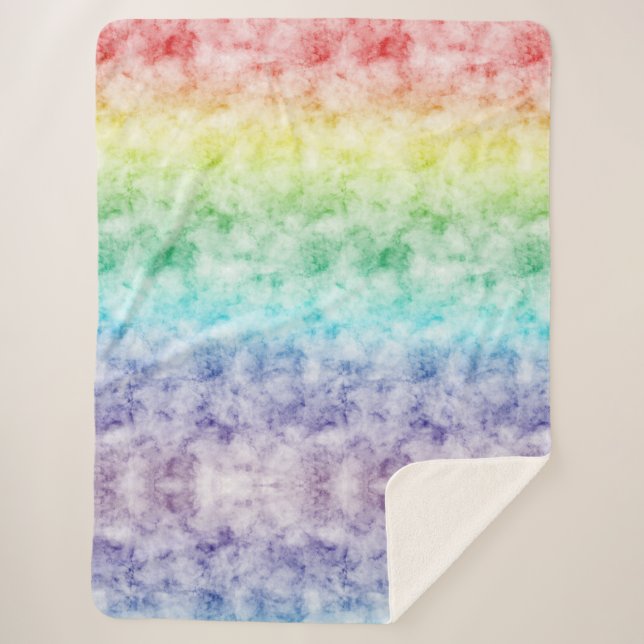 Couverture Sherpa Aquarelle arc-en-ciel (Devant)