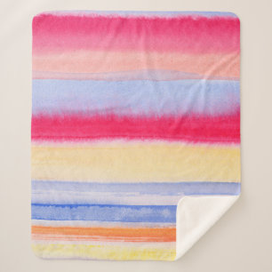 Couverture Sherpa Aquarelle couleurs rayures.rayures, aquarelle, aqu