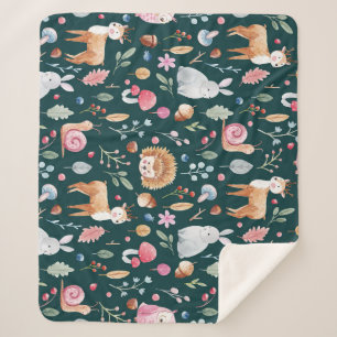 Couverture Sherpa Aquarelle Fairy Forest Motif pour enfants
