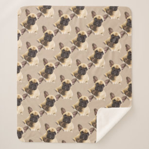 Couverture Sherpa Aquarelle française Chien chien animal de compagni