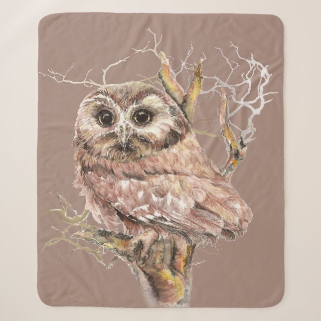Couverture Sherpa Aquarelle Oiseau Faune Art Sherpa Blanket (Devant)