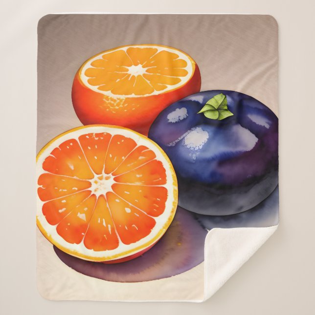 Couverture Sherpa Aquarelle orange (Devant)