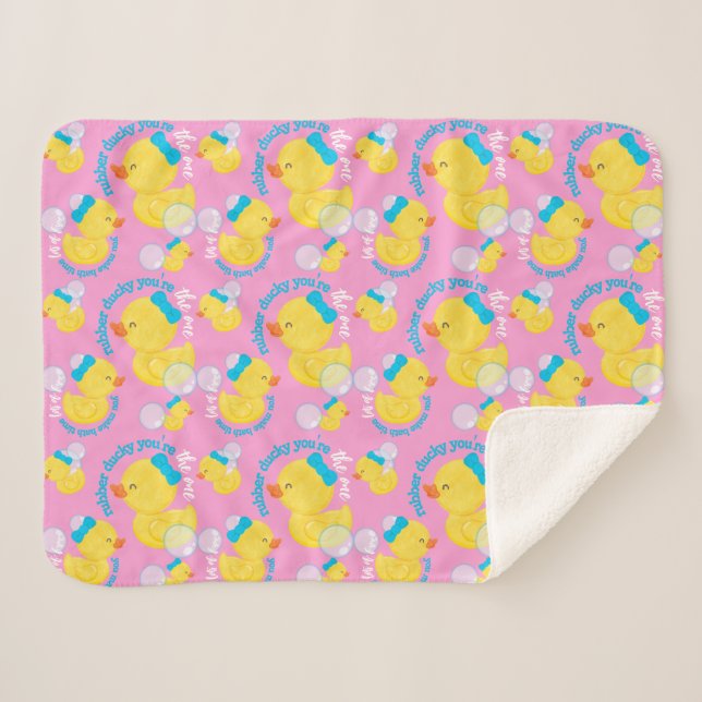 Couverture Sherpa Aquarelle rose Caoutchouc Vous êtes l'unique (Devant (Horizontal))