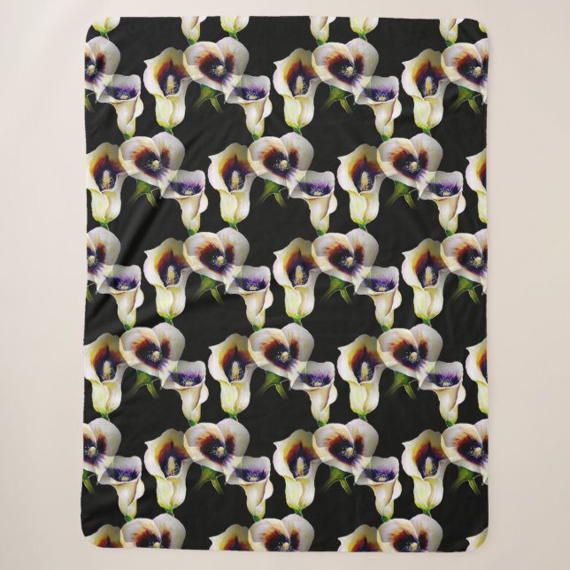 Couverture Sherpa Aquarelle Sublime Arum Calla Lilies - un mélange (Devant)