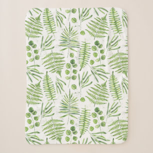 Couverture Sherpa Aquarelles et Motif d'Eucalyptus