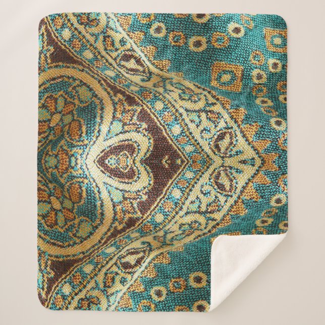 Couverture Sherpa Arabesque Fabric : Arabe Oriental Design (Devant)
